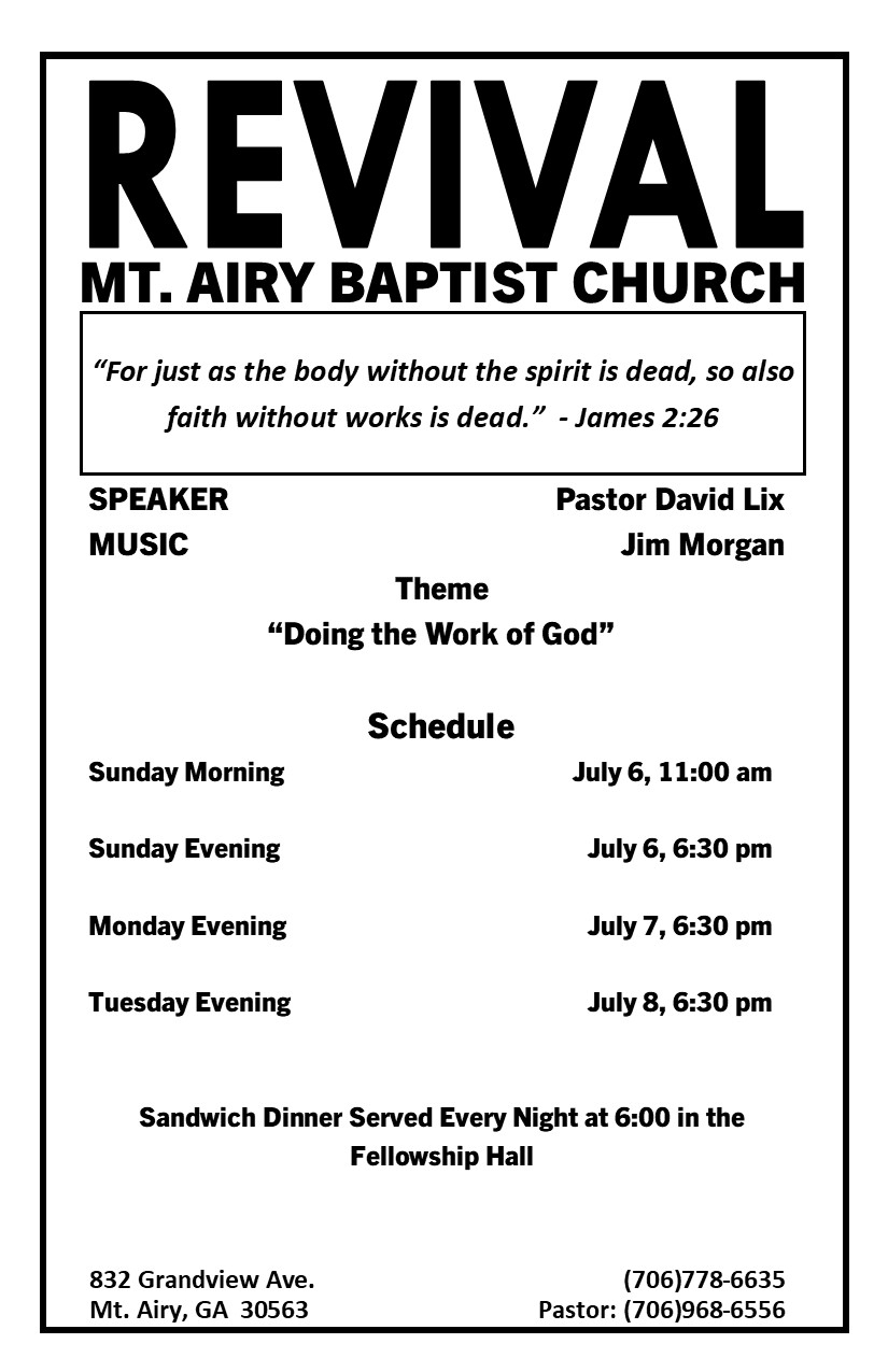 Revival Flyer 2025 Front Revival Flyer 2025 Front